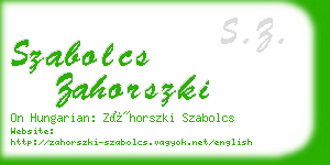 szabolcs zahorszki business card